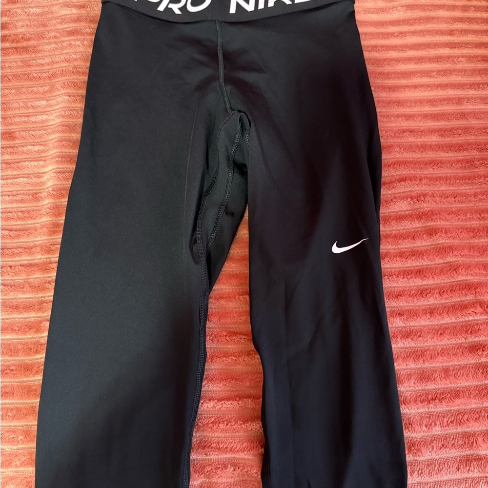 Nike Black Leggings with White Swoosh
